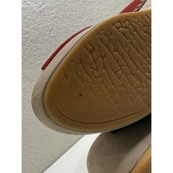 Dansko Selma Leather Red Wedge Platform Shoes 2 Buckled Straps Sandals Size 40 - Picture 11 of 14